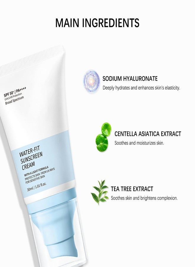 GROEI Water-Fit Sunscreen Cream SPF 50+ PA++++,Sunscreen Lotion for Face, Lightweight Daily UV/UVB Protection, Moisturizing Formula, Suitable for All Skin Types, 30ml - Image 3